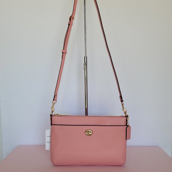 COACH Polly Pebbled Leather Crossbody Bag- Candy Pink color ⭐ - Picture 5 of 16